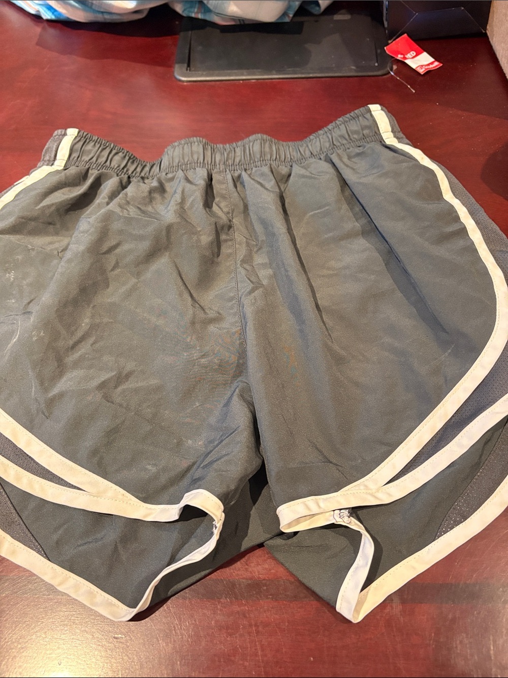 Nike Women's Gray Athletic Shorts with White Trim